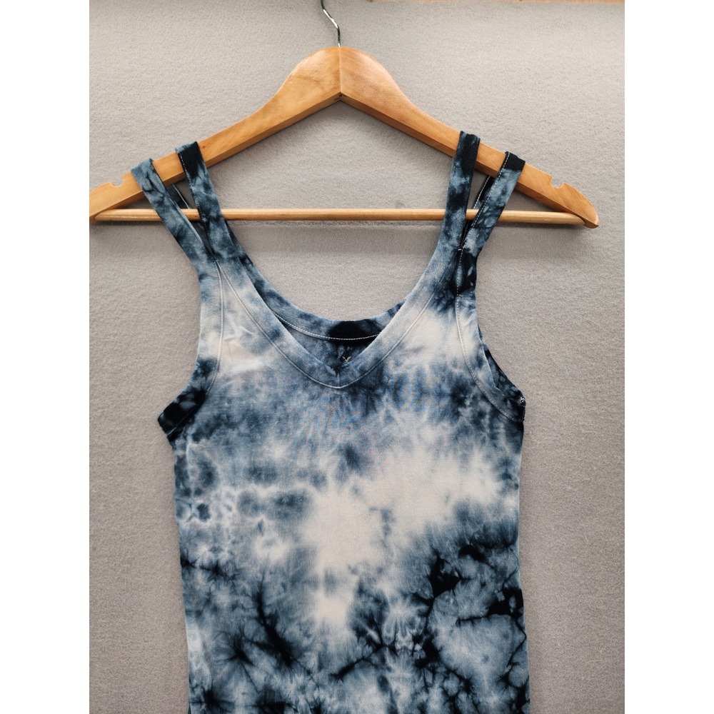 American Eagle Blue Tie Dye Double Strap V-Neck Tank Top AEO First Essentials XS